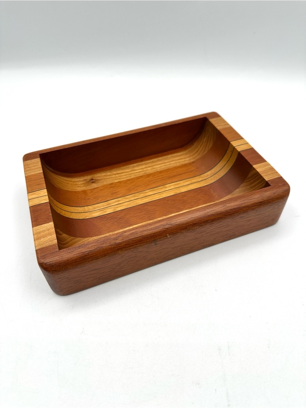 Hand Crafted & Artist Signed; Gary Weber, IL. Woodsmith. Jewelry & Keys Tray